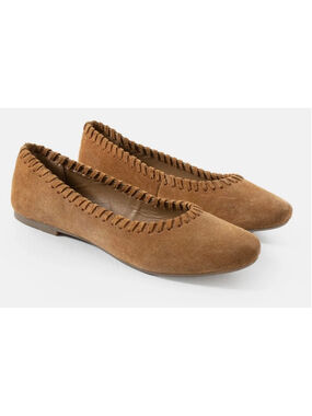 Jelavu Ella Cognac Suede Ballet Flats US 8-8.5
